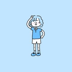 汗をかく女の子のイラスト
