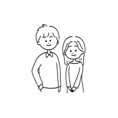 若い夫婦・カップルのイラスト