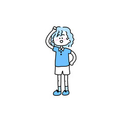 汗をかく女の子のイラスト