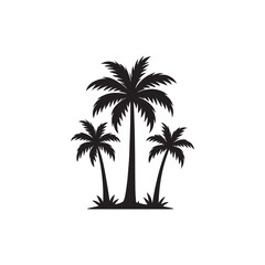 Silhouette of three palm trees