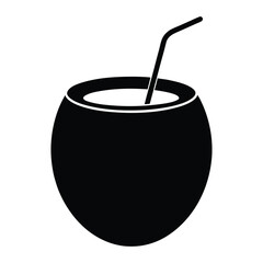 coconut drink icon vector illustration.