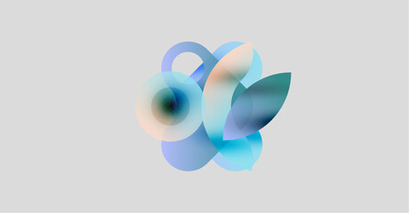 Abstract floral design. Soft pastel colors blend, creating flowing shapes. Light background enhances delicate visual effect.