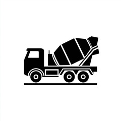 Fototapeta premium Concrete mixer truck delivering building material on construction site