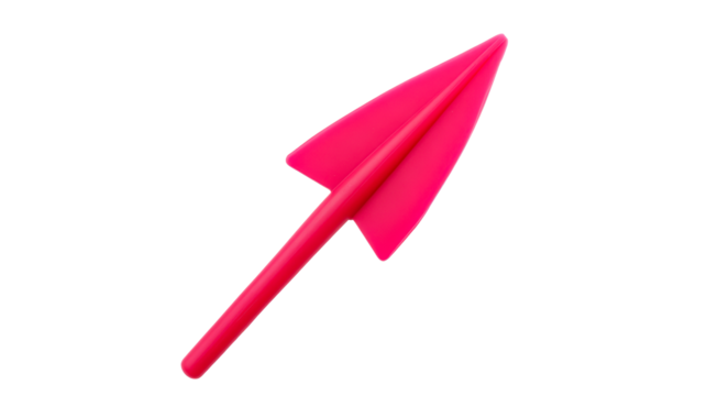 Bright pink arrow shaped object with a transparent background - Powered by Adobe