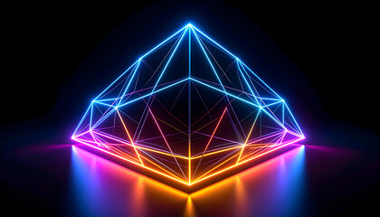 Neon diamond geometric shape