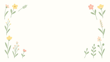 Delicate floral card border illustration