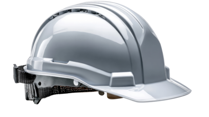Safety First: A pristine construction hard hat, a symbol of protection and diligence, stands ready to safeguard the wearer in a demanding work environment. The clean.