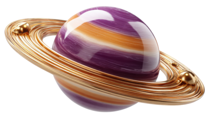 Celestial Orb: A golden ring encircles a radiant, multi-colored orb, reminiscent of a celestial body. The artwork showcases the beauty of the universe.