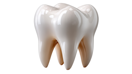 Healthy Tooth: A detailed view of a pristine, healthy tooth, presented on a clean backdrop, highlights the intricacies of dental anatomy and the importance of oral health. 