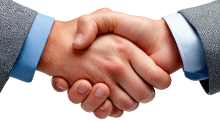 Handshake of Agreement: A close-up shot of two business people engaging in a firm handshake. This image symbolizes agreement, partnership, and deal-making.