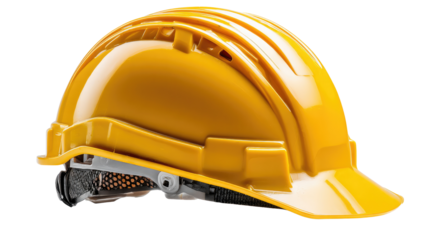 Resilient Protector: An emblematic safety helmet stands ready, embodying the essence of security, constructed for the harsh realities of the construction site.