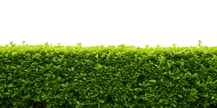 Beautiful green hedge line isolated with a transparent background, perfect for adding natural elements as a clean png image.