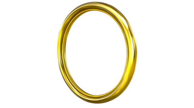 Elegant golden frame design with transparent background for display