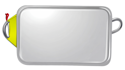 Stainless steel tray with transparent background for versatile use