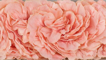 Close-up of delicate, layered, pale pink flower petals