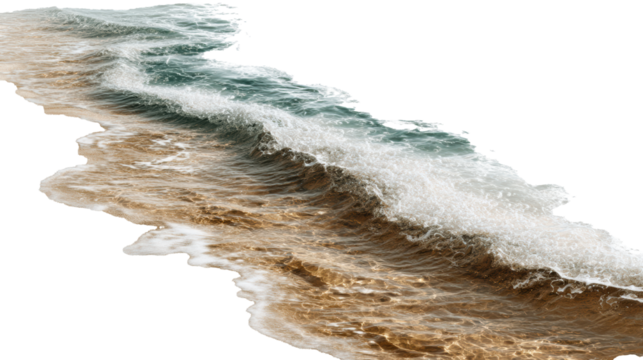 Waves crashing on sandy shore during sunny daytime hours