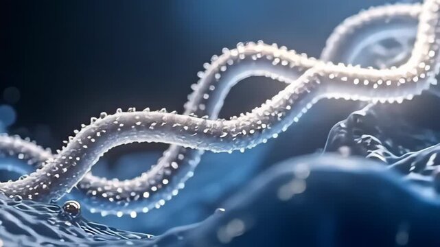ampere vibrant, twisting backcloth of recondite cerulean contrast attractively with ampere speck shape ilk duplicate spiral with flowing ribbons, equally the speck saltation gracefully,