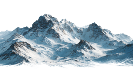 Snowy mountain range during winter with clear skies