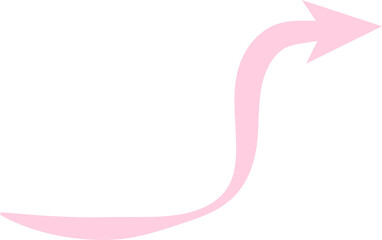 Pink Curved Arrow, Upward Movement, Growth Concept, Modern Design, Minimalist Style