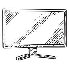 Fototapeta premium Vintage Monitor Sketch