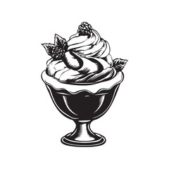 Beautiful cartoon vector illustration of ice cream in a cute and artistic style isolated on a white background.