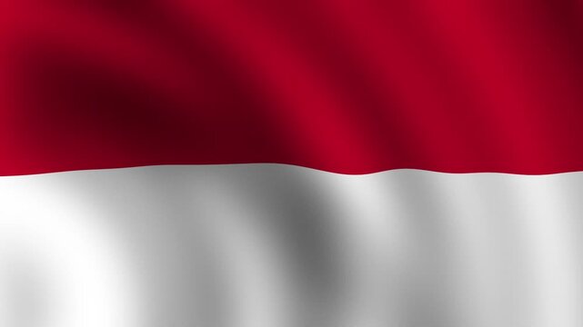 Waving monaco flag background animation. National pride and country symbol with a looping