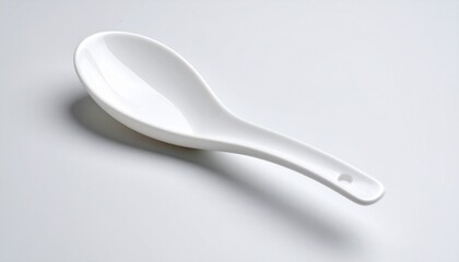 White soup spoon studio shot