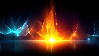 Abstract fiery and icy waves