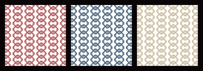 3色の和柄パターン