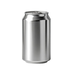 Shiny, metallic aluminum beverage can