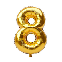 Celebrate eighth birthdays with this stunning golden number eight balloon, perfect for party decorations and festive events, adding a touch of elegance and joy to any occasion