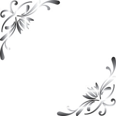 grey floral frame vector