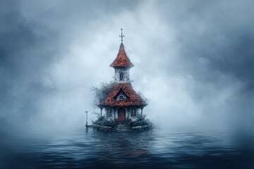 Misty Chapel on Water