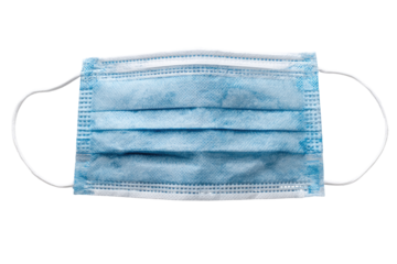 Light-blue face mask, top-down view