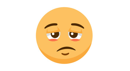 Fototapeta premium A Depressed Yellow Emoji with Downcast Eyes and a Frowning Mouth Conveying Sadness and Disappointment