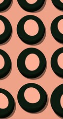 Circular pattern, dark rings, light center, 3D effect, on peach background