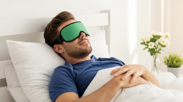 Serene sleeper rests peacefully in bed