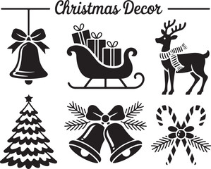Festive Christmas icons for holiday crafting and design projects
