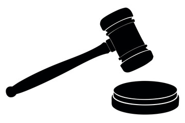 Judge gavel silhouette vector