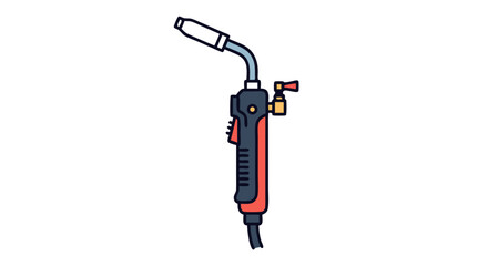 Illustration showcasing a blue and red welding torch tool with a white background offering a clear industrial equipment visual for graphics and