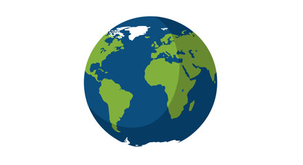 Stylized globe illustration displaying continents against a clean white backdrop offering a vivid perspective of earth representation of world
