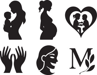 Cherish family moments with loving mother and child silhouettes