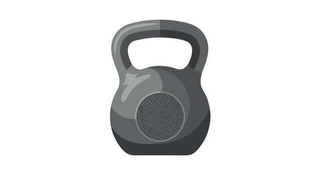 Isolated kettlebell illustration for fitness promotions, health and sport equipment advertisements and gym exercise demonstrations