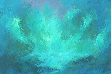 Fototapeta premium Abstract, textured landscape in teal and turquoise