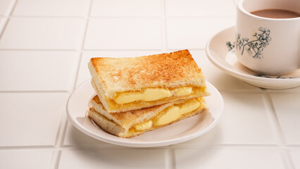 Toast with Kaya Jam and Butter for Breakfast
