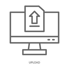 Upload Icon Line Style. Design Vector Illustration