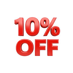 10% OFF Bold Red Sale Tag with Shadows