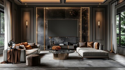 Sophisticated Modern Living Room Luxurious Home Interior
