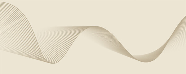 Abstract background with lines and waves. Web banner size. Element for design. Vector background for brochure, booklet, flyer, poster. Brown and beige gradient. Coffee, cafe eps10