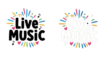 Live Music Colorful Design Vector Art